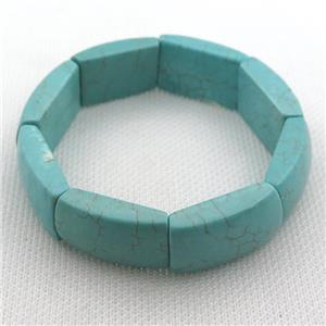 Magnesite Turquoise stretchy Bracelets, approx 15-26mm, 53mm dia