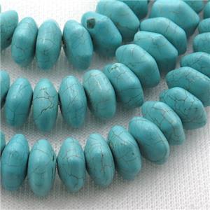 Magnesite Turquoise hexagon beads, approx 14mm