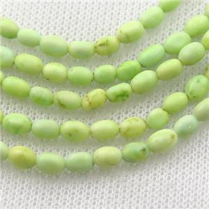 lemon Magnesite Turquoise barrel beads, approx 4-5mm