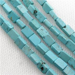 blue Magnesite Turquoise beads, rectangle, approx 5-8mm