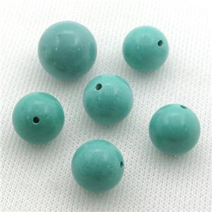 green Sinkiang Turquoise round Beads, approx 6mm dia