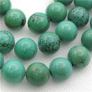 green Sinkiang Turquoise round Beads, approx 4mm dia