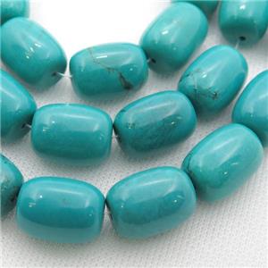 blue Sinkiang Turquoise barrel beads, approx 12-16mm