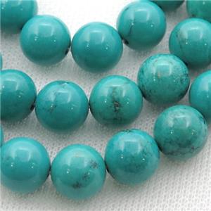 teal Sinkiang Turquoise round beads, approx 14mm dia