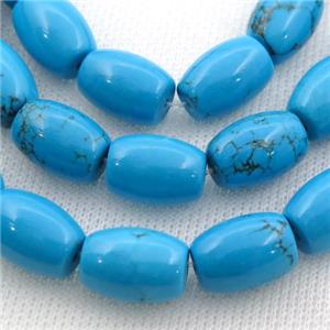 blue Sinkiang Turquoise barrel beads, approx 13x18mm