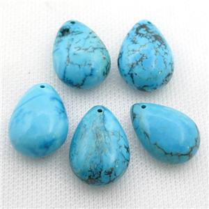 blue Sinkiang Turquoise teardrop pendant, approx 18-25mm