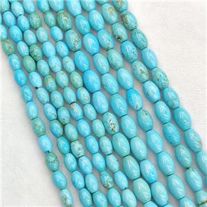 Howlite Turquoise Rice Beads Blue Dye, approx 5x8mm