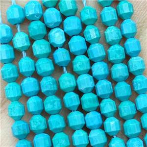 Natural Howlite Turquoise Beads Prism Teal Dye, approx 4mm