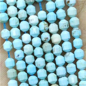 Natural Howlite Turquoise Beads Prism Blue Dye, approx 4mm