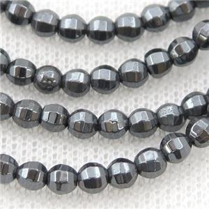 black Hematite lantern beads, approx 4mm dia