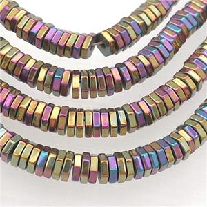 Hematite Hexagon Beads Multicolor Electroplated, approx 6mm