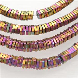 Hematite Hexagon Beads PurpleGold Electroplated, approx 2mm