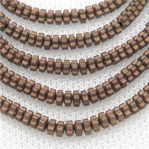 Brown Hematite Beads Flower Matte, approx 4mm