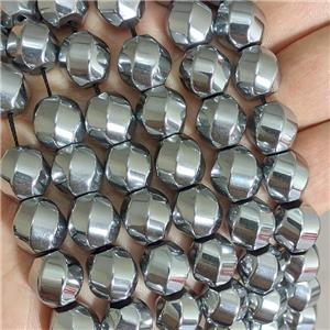 Hematite Twist Beads Platinum Plated, approx 10mm