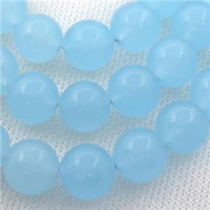 lt.blue Spong Jade Beads, round, approx 6mm dia