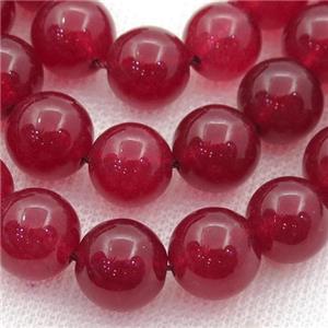 red Spong Jade Beads, round, approx 14mm dia