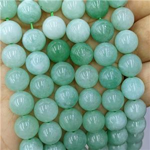 green Spong Jade Beads, round, approx 12mm dia