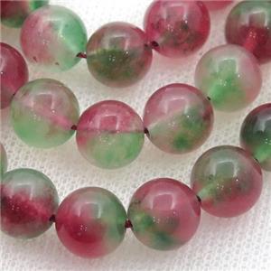 Dichromatic Spong Jade Beads, round, approx 12mm dia