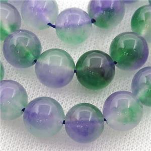 Dichromatic Spong Jade Beads, round, approx 12mm dia