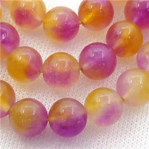 Dichromatic Spong Jade Beads, round, approx 14mm dia