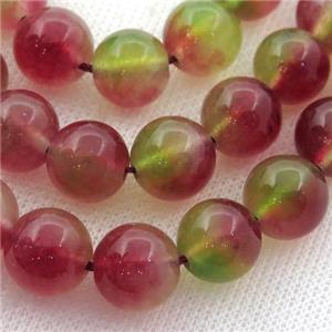 Dichromatic Spong Jade Beads, round, approx 14mm dia