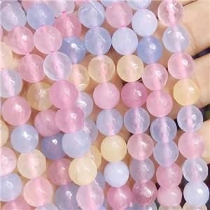 mix color Jade Beads, faceted round, b-grade, approx 10mm dia