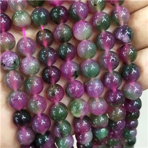 round Jade Beads, multicolor, dye, approx 8mm dia