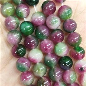 round Jade Beads, multicolor, dye, approx 8mm dia
