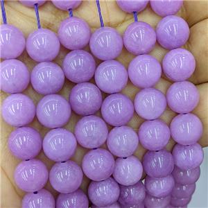 Lavender Spong Jade Beads Smooth Round, approx 12mm dia