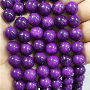 Purple Sugilite Beads Dye Smooth Round, approx 8mm dia