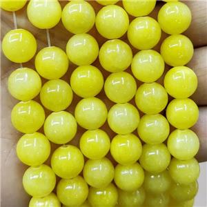 Natural Honey Jade Beads Olive Dye Smooth Round, approx 4mm dia