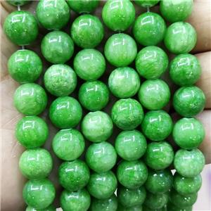 Natural Honey Jade Beads Green Dye Smooth Round, approx 12mm dia