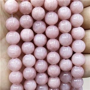 Natural Honey Jade Beads Pink Dye Smooth Round, approx 12mm dia