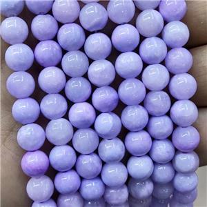 Natural Honey Jade Beads Purple Dye Smooth Round, approx 6mm dia