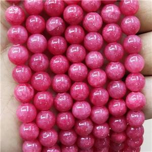 Natural Honey Jade Beads Red Dye Smooth Round, approx 4mm dia