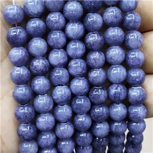 Natural Honey Jade Beads Purple Dye Smooth Round, approx 4mm dia