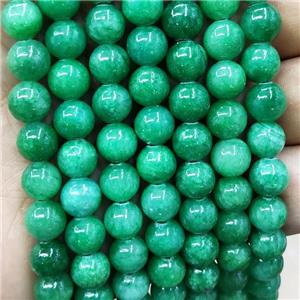 Natural Honey Jade Beads Green Dye Smooth Round, approx 6mm dia