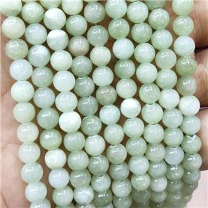 Natural Honey Jade Beads Green Dye Smooth Round, approx 8mm dia