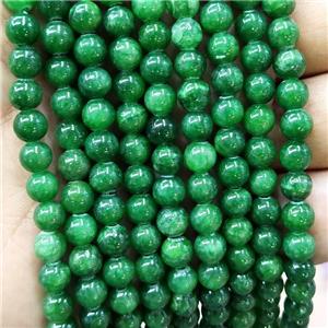 Natural Honey Jade Beads Green Dye Smooth Round, approx 6mm dia