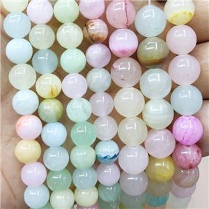 Jade Beads Smooth Round Dye Mixed Color, approx 8mm dia