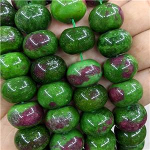 Green Jade Beads Smooth Rondelle Dye, approx 15-20mm