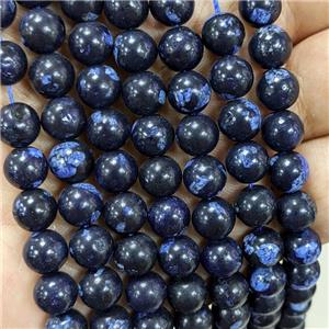 Jade Beads Dye Smooth Round Blue, approx 8mm dia