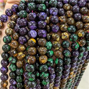 Jade Beads Dye Smooth Round Mixed Color, approx 12mm dia