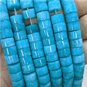 Sponge Jade Heishi Beads Teal Dye, approx 10mm