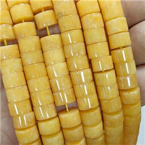 Sponge Jade Heishi Beads Yellow Dye, approx 10mm