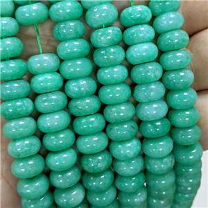 Sponge Jade Rondelle Beads Smooth Green Dye, approx 10mm