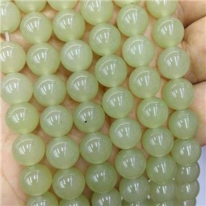 Jade Beads Green Dye Smooth Round, approx 8mm dia