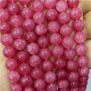 Sponge Jade Beads Red Dye Smooth Round, approx 12mm dia