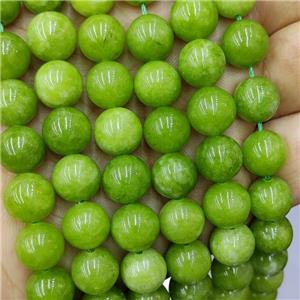 Sponge Jade Beads Green Dye Smooth Round, approx 14mm dia