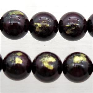 round JinShan Jade beads, darkred, approx 12mm dia